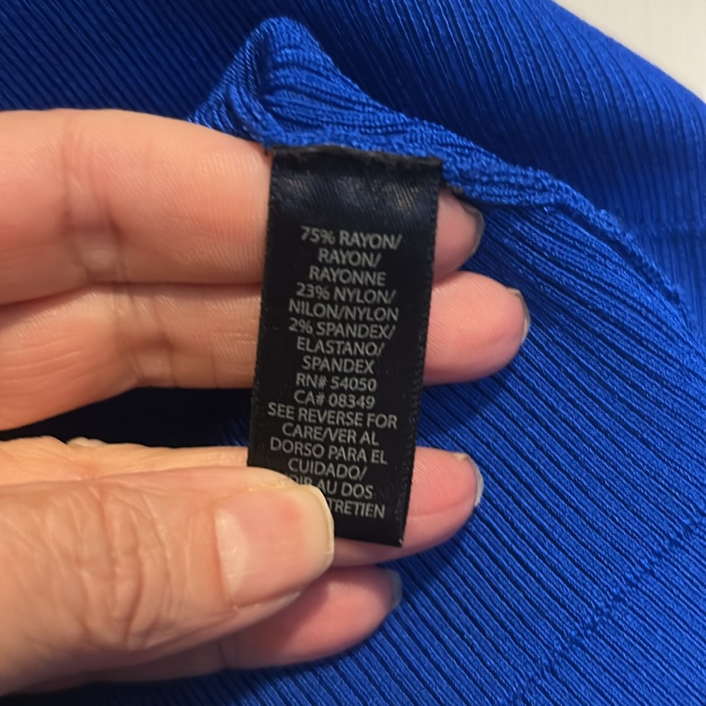 Rachel Roy Blue Ruffle Neck Top Size Small - Picture 5 of 7